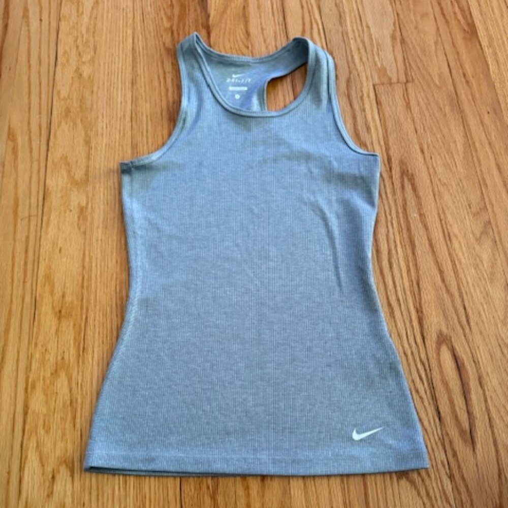 NIKE gray DRI-FIT racerbacktank, L